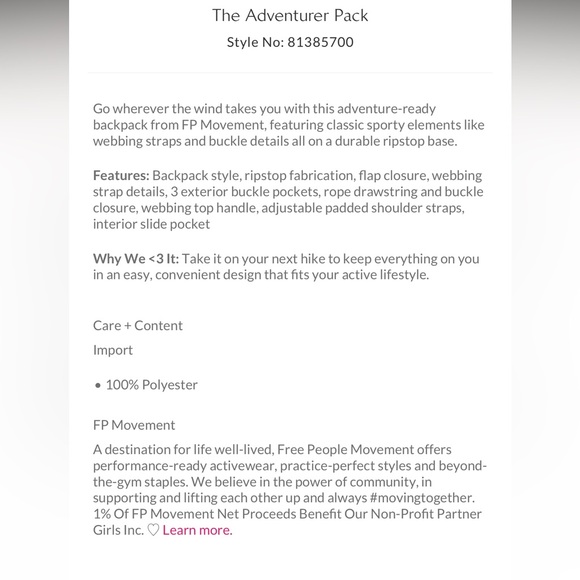 NWOT Free People The Adventurer Pack - Picture 2 of 9